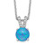 Cheryl M Sterling Silver Rhodium-plated Cabochon Lab Created Blue Opal and Brilliant-cut CZ Split Bail 18.5 Inch Necklace