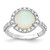 Cheryl M Sterling Silver Rhodium-plated Cabochon Lab Created Opal and Brilliant-cut CZ Halo Ring - QC-57236501-4895
