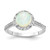 Cheryl M Sterling Silver Rhodium-plated Cabochon Lab Created Opal and Brilliant-cut CZ Halo Ring - QC-F2D26D60-1083