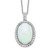 Cheryl M Sterling Silver Rhodium-plated Cabochon Lab Created Opal and Brilliant-cut CZ Oval Halo 18 Inch Necklace - QC-917B78F1-7971