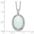 Cheryl M Sterling Silver Rhodium-plated Cabochon Lab Created Opal and Brilliant-cut CZ Oval Halo 18 Inch Necklace - QC-917B78F1-7971