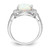Cheryl M Sterling Silver Rhodium-plated Cabochon Lab Created Opal and Brilliant-cut CZ Oval Halo Ring - QC-93A126B6-6125