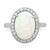 Cheryl M Sterling Silver Rhodium-plated Cabochon Lab Created Opal and Brilliant-cut CZ Oval Halo Ring - QC-93A126B6-6125