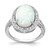 Cheryl M Sterling Silver Rhodium-plated Cabochon Lab Created Opal and Brilliant-cut CZ Oval Halo Ring - QC-AFCE7EBA-6612