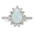 Cheryl M Sterling Silver Rhodium-plated Cabochon Lab Created Opal and Brilliant-cut CZ Teardrop Halo Ring - QC-28F32DAC-8386