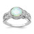 Cheryl M Sterling Silver Rhodium-plated Cabochon Lab Created Opal and Brilliant-cut CZ Woven Pattern Ring - QC-59D7984C-5230