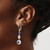 Cheryl M Sterling Silver Rhodium-plated Cushion-cut/Brilliant-cut Blue Glass and Brilliant-cut White CZ Leverback Dangle Earrings
