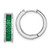 Cheryl M Sterling Silver Rhodium-plated Emerald-cut Green Nano Crystal and Brilliant-cut White CZ Round Hinged Hoop Earrings
