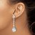 Cheryl M Sterling Silver Rhodium-plated Fancy Brilliant-cut CZ Teardrop Post Dangle Earrings