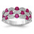 Cheryl M Sterling Silver Rhodium-plated Fancy Brilliant-cut Lab Created Ruby and Brilliant-cut White CZ Ring - QC-E501CCC2-2074