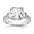 Cheryl M Sterling Silver Rhodium-plated Fancy Cushion-cut Baguette-cut and Brilliant-cut CZ Ring - QC-E989B73E-2301