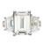 Cheryl M Sterling Silver Rhodium-plated Fancy Emerald-cut and Brilliant-cut CZ 3 Stone Ring - QC-2BE42AFD-4442