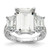 Cheryl M Sterling Silver Rhodium-plated Fancy Emerald-cut and Brilliant-cut CZ 3 Stone Ring - QC-5B61999C-5908