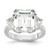 Cheryl M Sterling Silver Rhodium-plated Fancy Emerald-cut and Brilliant-cut CZ 3 Stone Ring - QC-B0F85322-7706