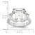 Cheryl M Sterling Silver Rhodium-plated Fancy Emerald-cut and Brilliant-cut CZ 3 Stone Ring - QC-D25053BB-2976