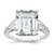 Cheryl M Sterling Silver Rhodium-plated Fancy Emerald-cut and Brilliant-cut CZ Ring - QC-AC1BF8C9-9674