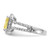 Cheryl M Sterling Silver Rhodium-plated Fancy Yellow Elongated Cushion-cut and White Brilliant-cut CZ Halo Ring - QC-5BDBD45D-8940
