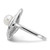 Cheryl M Sterling Silver Rhodium-plated Freshwater Cultured Pearl and Brilliant-cut CZ Fancy Teardrop Design Ring - QC-A2239708-1205
