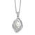 Cheryl M Sterling Silver Rhodium-plated Freshwater Cultured Pearl and Brilliant-cut CZ Teardrop Design 18 Inch Necklace with 2 Inch Extender