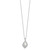 Cheryl M Sterling Silver Rhodium-plated Freshwater Cultured Pearl and Brilliant-cut CZ Teardrop Design 18 Inch Necklace with 2 Inch Extender