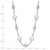 Cheryl M Sterling Silver Rhodium-plated Glass Pearl and Brilliant-cut CZ Bezel Station 18.25 Inch Necklace