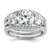 Cheryl M Sterling Silver Rhodium-plated Polished 3-Stone CZ Ring with 2 Bands Ring Set - QC-2EA835B5-2541