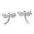 Cheryl M Sterling Silver Rhodium-plated Polished and Beaded CZ Dragonfly Post Earrings