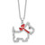 Cheryl M Sterling Silver Rhodium-plated Polished and Enameled Black and White CZ Scottie Dog 16 Inch with 2 Inch Extension Necklace