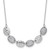 Cheryl M Sterling Silver Rhodium-plated Polished and Grooved CZ Ovals Necklace