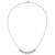 Cheryl M Sterling Silver Rhodium-plated Polished and Grooved CZ Ovals Necklace