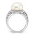 Cheryl M Sterling Silver Rhodium-plated Polished and Textured CZ and Freshwater Cultured Pearl Ring - QC-3DB88498-3571