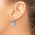 Cheryl M Sterling Silver Rhodium-plated Polished Aqua Glass and CZ Dangle Hinged Round Hoop Earrings