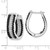 Cheryl M Sterling Silver Rhodium-plated Polished Black and White CZ Oval In and Out Hoop Earrings