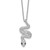 Cheryl M Sterling Silver Rhodium-plated Polished Black and White CZ Snake 16 Inch with 2 Inch Extension Necklace