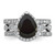 Cheryl M Sterling Silver Rhodium-plated Polished Black and White CZ Teardrop Halo 3 Ring Set - QC-52799EF8-8675