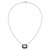 Cheryl M Sterling Silver Rhodium-plated Polished Black Enamel and Emerald-cut CZ Necklace