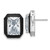 Cheryl M Sterling Silver Rhodium-plated Polished Black Enamel and Emerald-cut CZ Post Earrings