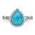 Cheryl M Sterling Silver Rhodium-plated Polished Blue Lab Created Opal and CZ Teardrop Halo Ring - QC-33A22224-6235