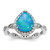 Cheryl M Sterling Silver Rhodium-plated Polished Blue Lab Created Opal and CZ Teardrop Halo Ring - QC-908D635F-6228