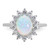 Cheryl M Sterling Silver Rhodium-plated Polished Created Opal and CZ Oval Halo Ring - QC-3DC8E7F6-1259