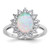Cheryl M Sterling Silver Rhodium-plated Polished Created Opal and CZ Oval Halo Ring - QC-45A284CD-2012