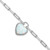 Cheryl M Sterling Silver Rhodium-plated Polished Created Opal Heart Paperclip Link with 1 Inch Extension Bracelet