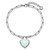 Cheryl M Sterling Silver Rhodium-plated Polished Created Opal Heart Paperclip Link with 1 Inch Extension Bracelet