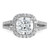 Cheryl M Sterling Silver Rhodium-plated Polished Cushion-cut CZ Halo Ring - QC-74E6E35E-2323