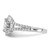 Cheryl M Sterling Silver Rhodium-plated Polished Cushion-cut CZ Halo Ring - QC-E04E8383-7587