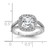 Cheryl M Sterling Silver Rhodium-plated Polished Cushion-cut CZ Halo Ring - QC-E04E8383-7587