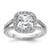 Cheryl M Sterling Silver Rhodium-plated Polished Cushion-cut CZ Halo Ring - QC-F0A72EDE-9891