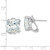 Cheryl M Sterling Silver Rhodium-plated Polished Cushion-cut CZ Post Omega Back Earrings