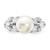 Cheryl M Sterling Silver Rhodium-plated Polished CZ and Freshwater Cultured Pearl Ring - QC-82E1E94C-1519