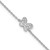 Cheryl M Sterling Silver Rhodium-plated Polished CZ Butterfly 9.5 Inch with 1 Inch Extension Anklet